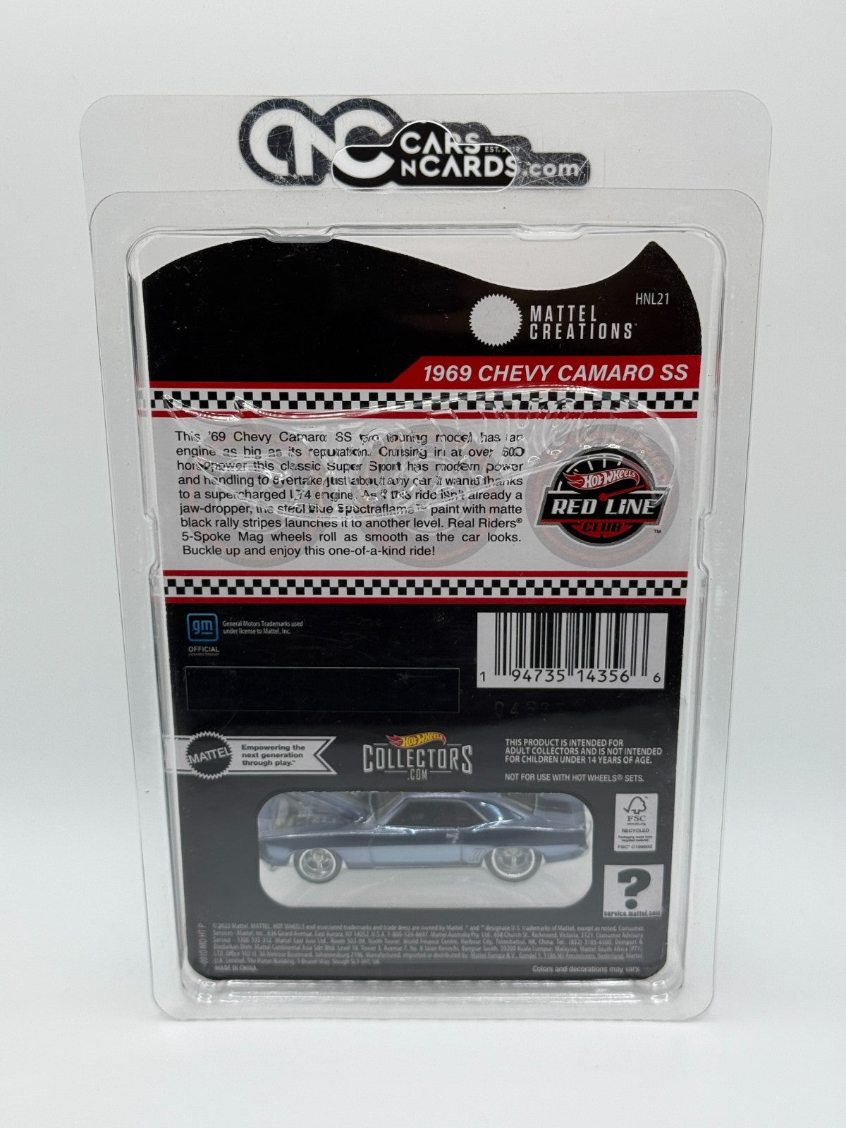 2023 Hot Wheels RLC 1969 Chevy Camaro SS Dark Blue With Protector