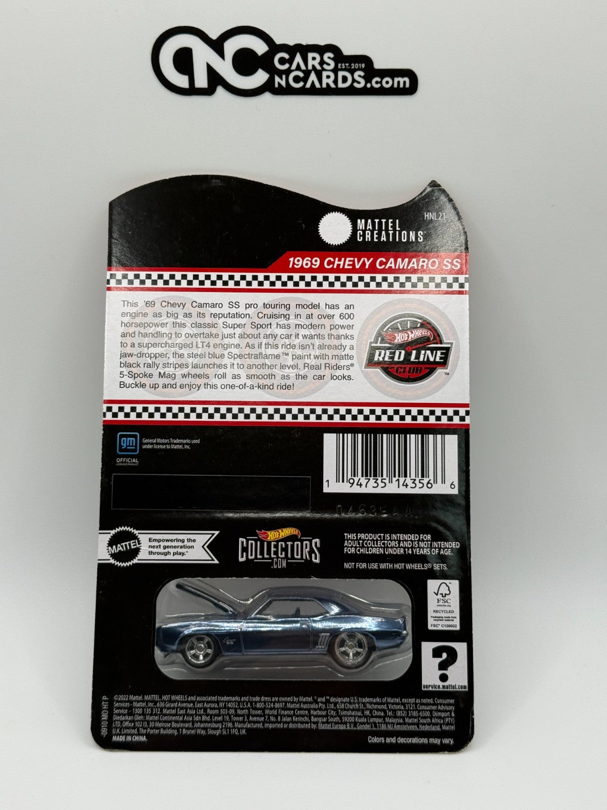 2023 Hot Wheels RLC 1969 Chevy Camaro SS Dark Blue With Protector