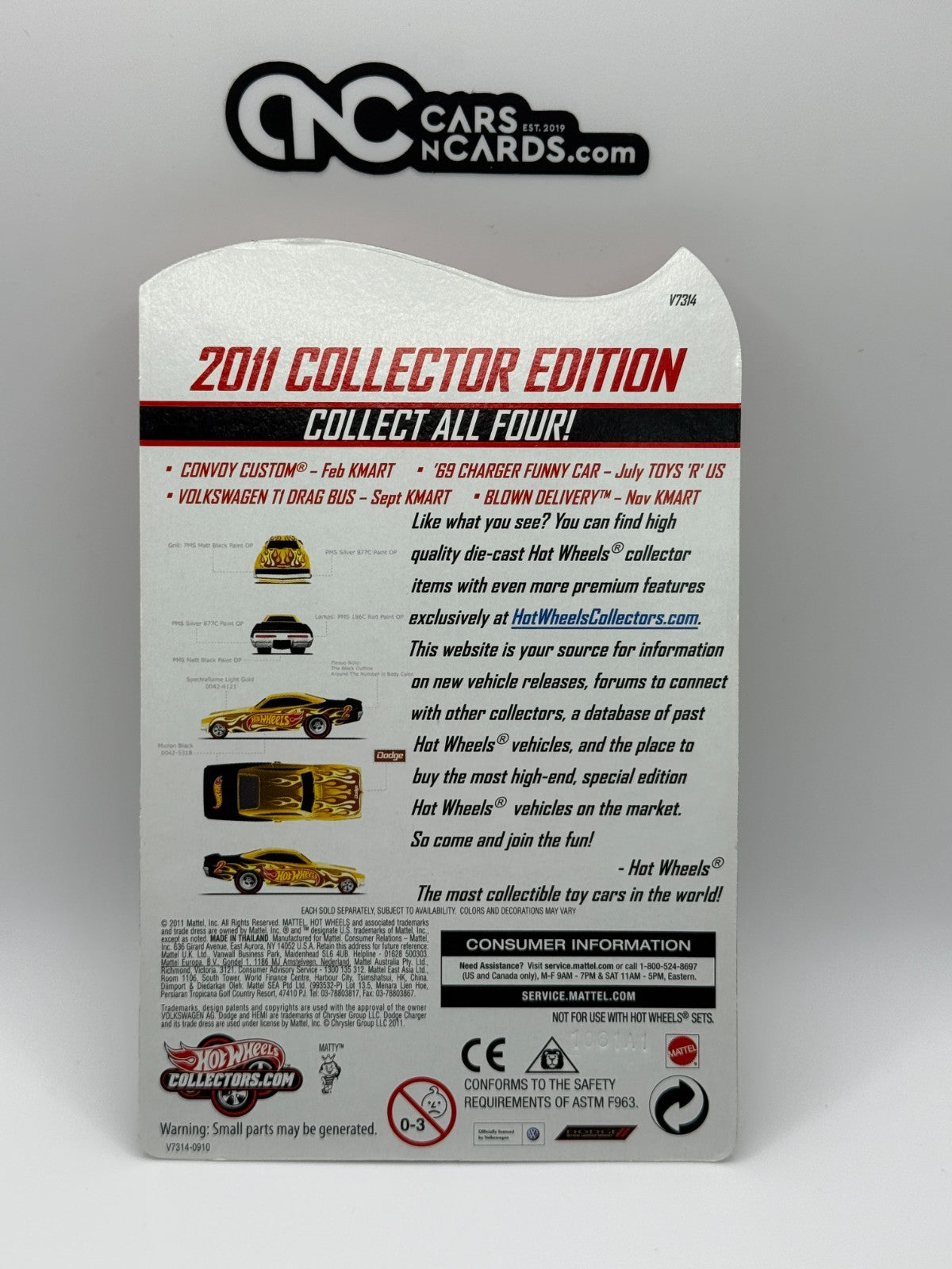2011 Hot Wheels Mail In Collector Edition '69 Charger Funnny Car With Protector