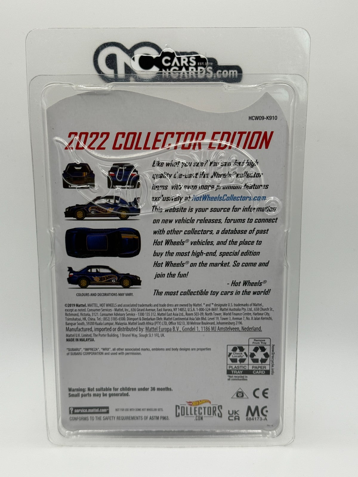 2022 Hot Wheels Mail In Subaru Impreza WRX With Protector