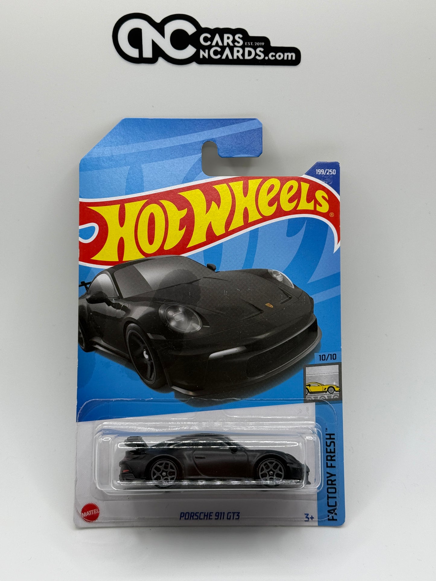 2022 Hot Wheels Factory Fresh 10/10 Porsche 911 GT3 Black (Card Damage)