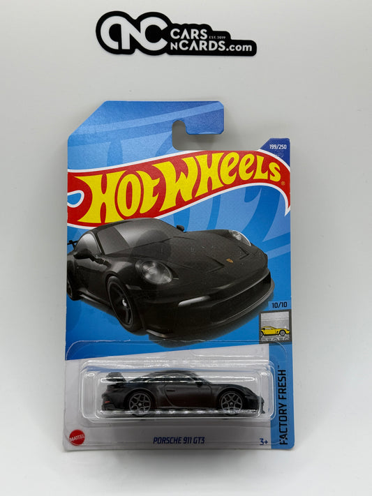 2022 Hot Wheels Factory Fresh 10/10 Porsche 911 GT3 Black (Card Damage)