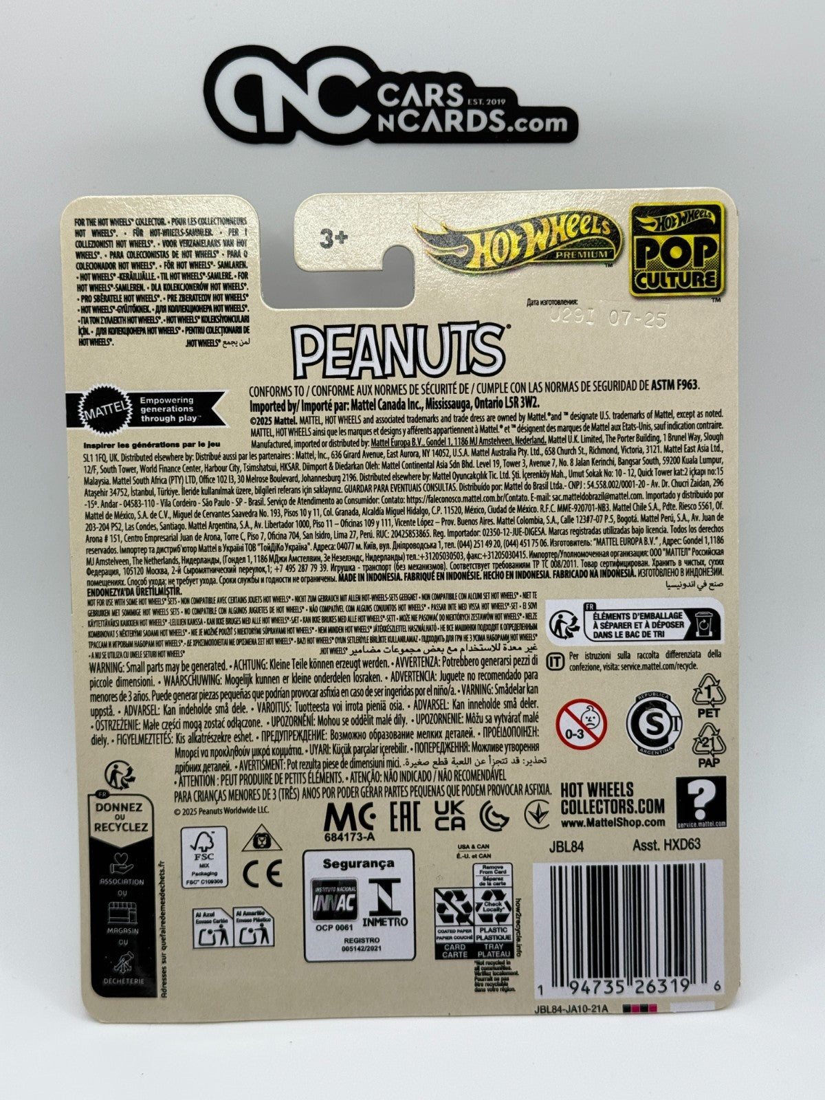 2025 Hot Wheels Premium Pop Culture Peanuts Snoopy