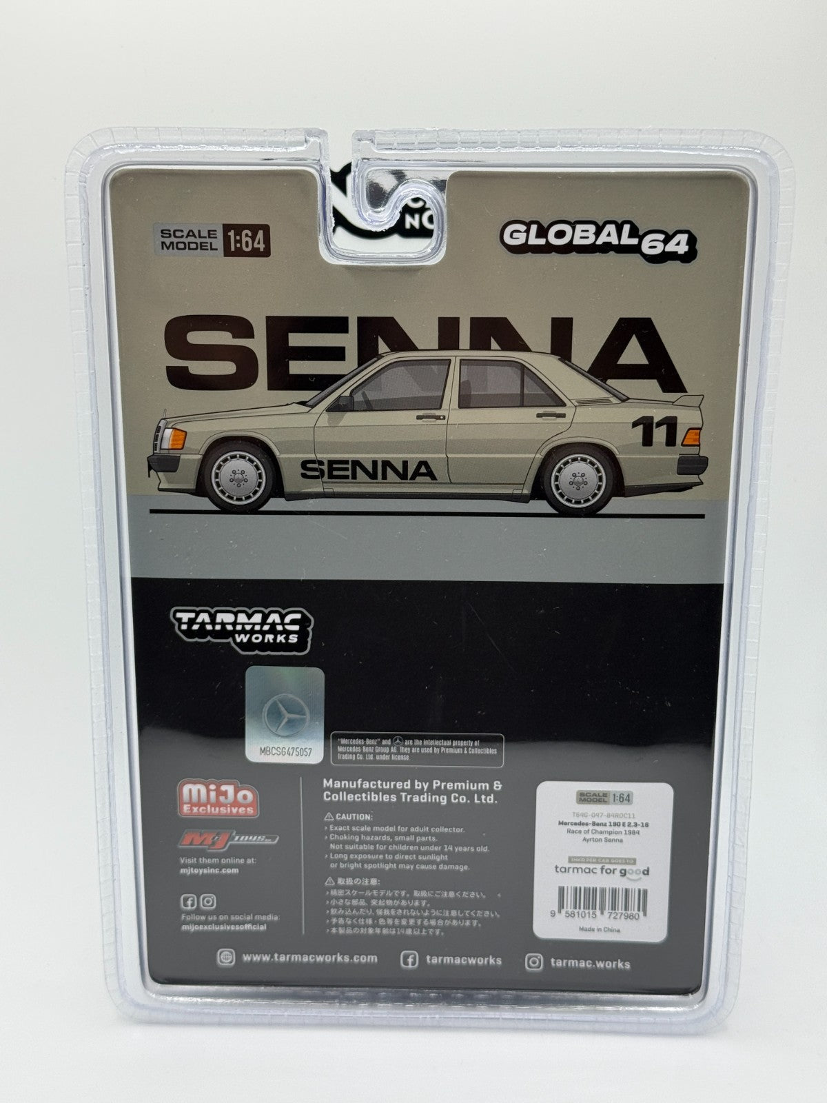 Tarmac Works 1:64 Mercedes-Benz 190 E 2.3-16 Race of Champion 1984 Ayrton Senna