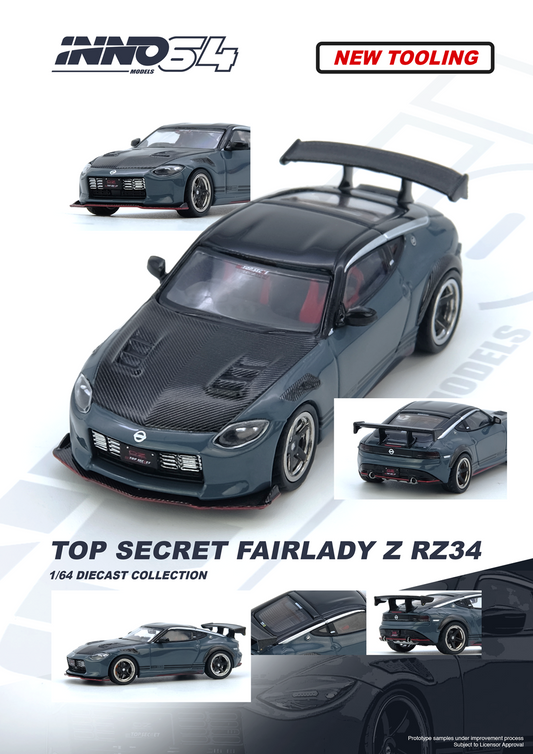 INNO64 1:64 TOP SECRET FAIRLADY Z (RX34) Stealth Gray IN64-Z34TS-SG