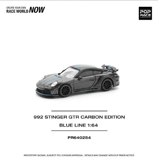 POPRACE 1:64 992 STINGER GTR CARBON EDITION (BLUE LINE) PR640254