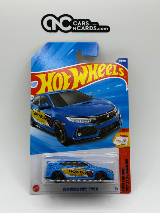 2025 Hot Wheels Then and Now 3/10 2018 Honda Civic Type R Blue