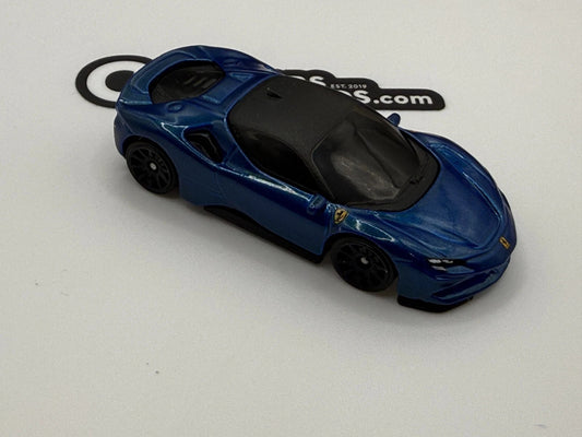 2026 Hot Wheels Ferrari SF90 Blue No Rivet with Original Wheels