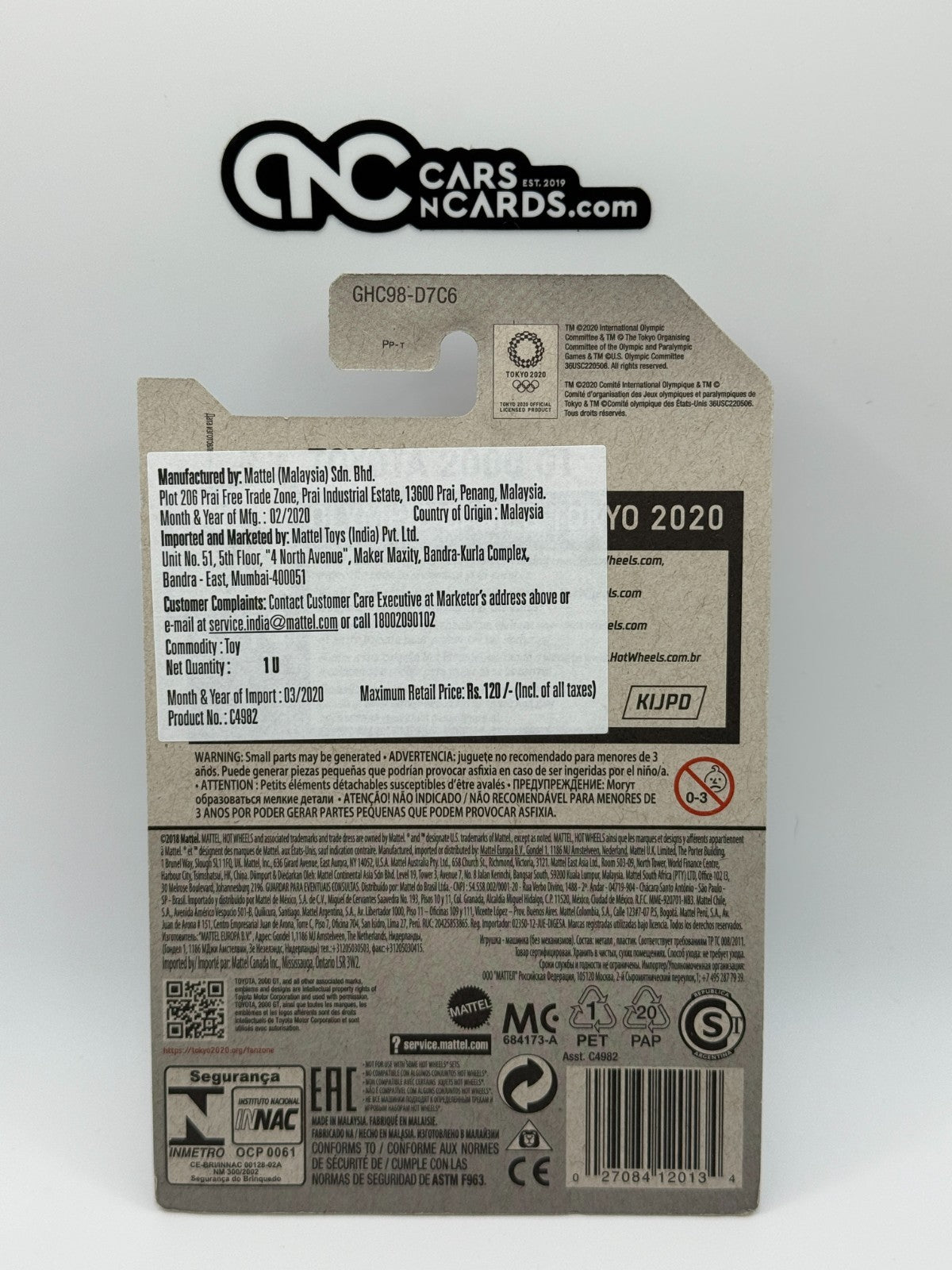 2020 Hot Wheels Olympic Games Tokyo 2020 8/10 Toyota 2000 GT