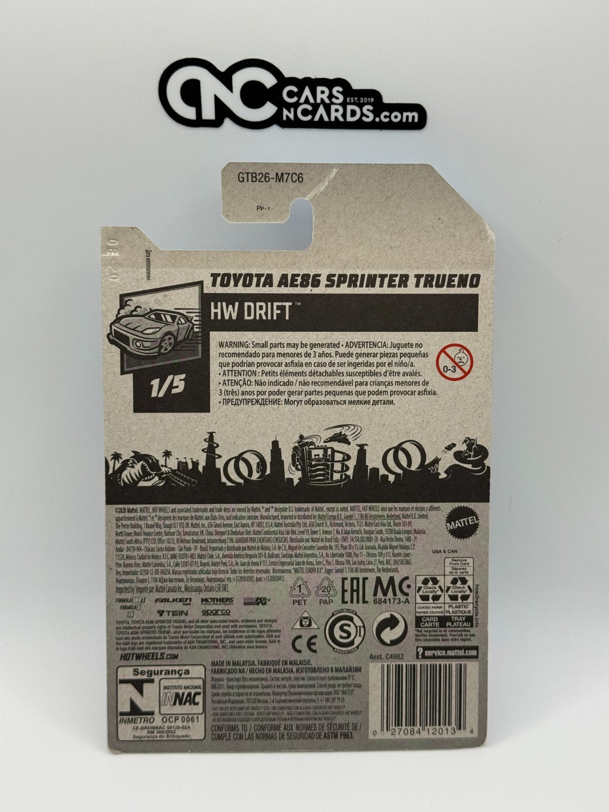 2021 Hot Wheels HW Drift 1/5 Toyota AE86 Sprinter Trueno (Card Crease)