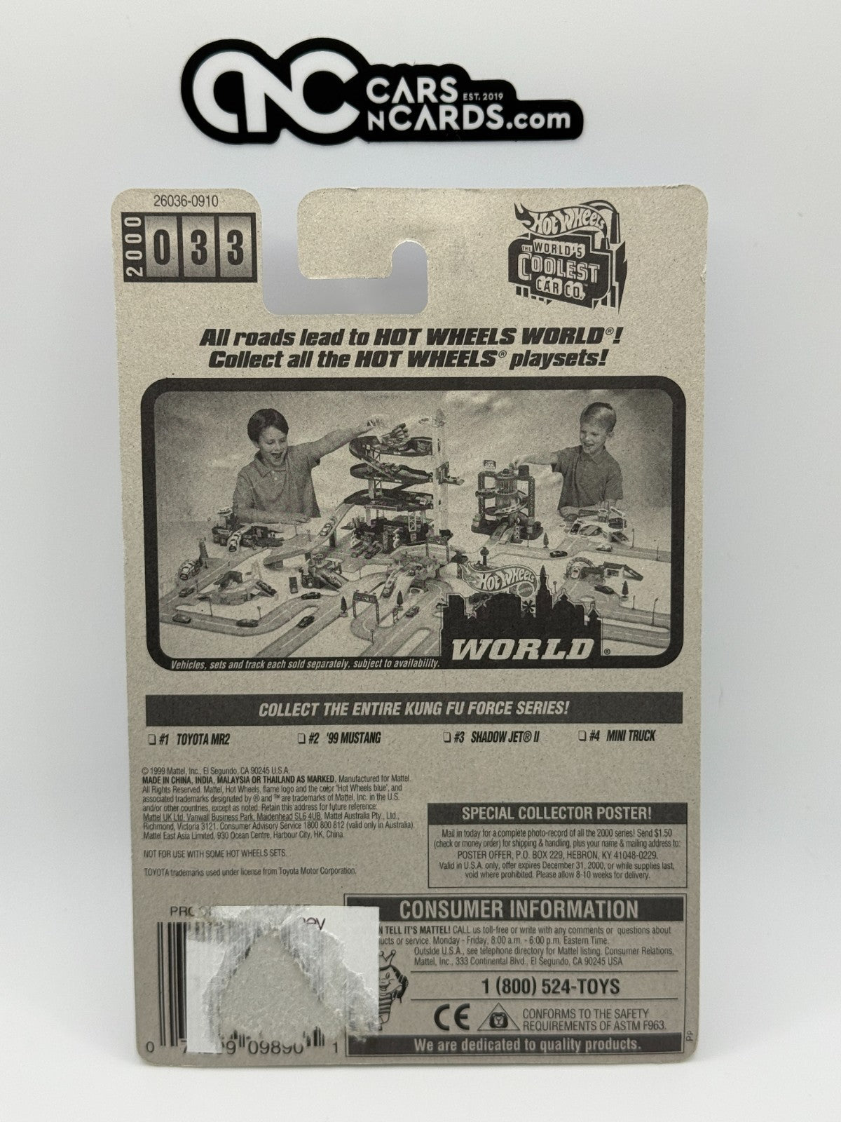 2000 Hot Wheels Kung Fu Force Series Toyota MR2 (Card Damage)