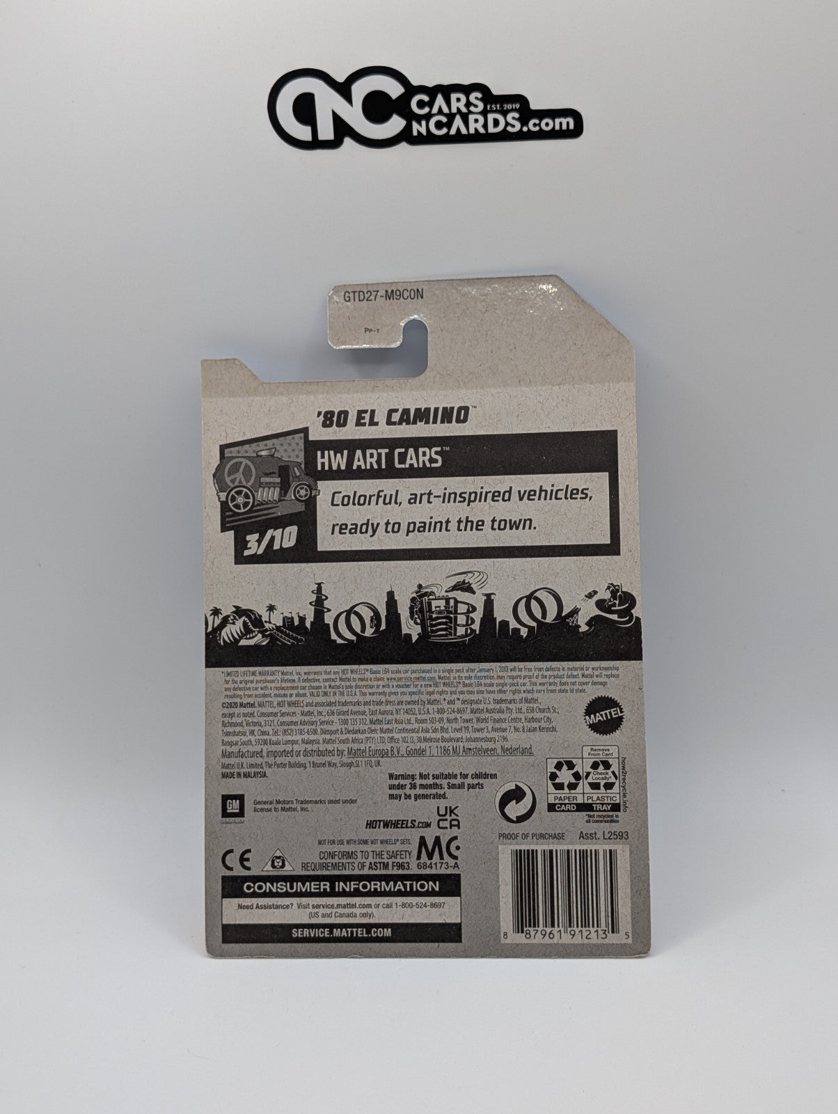 Hot Wheels '80 El Camino HW Art Cars 3/10 Zamac 44/250