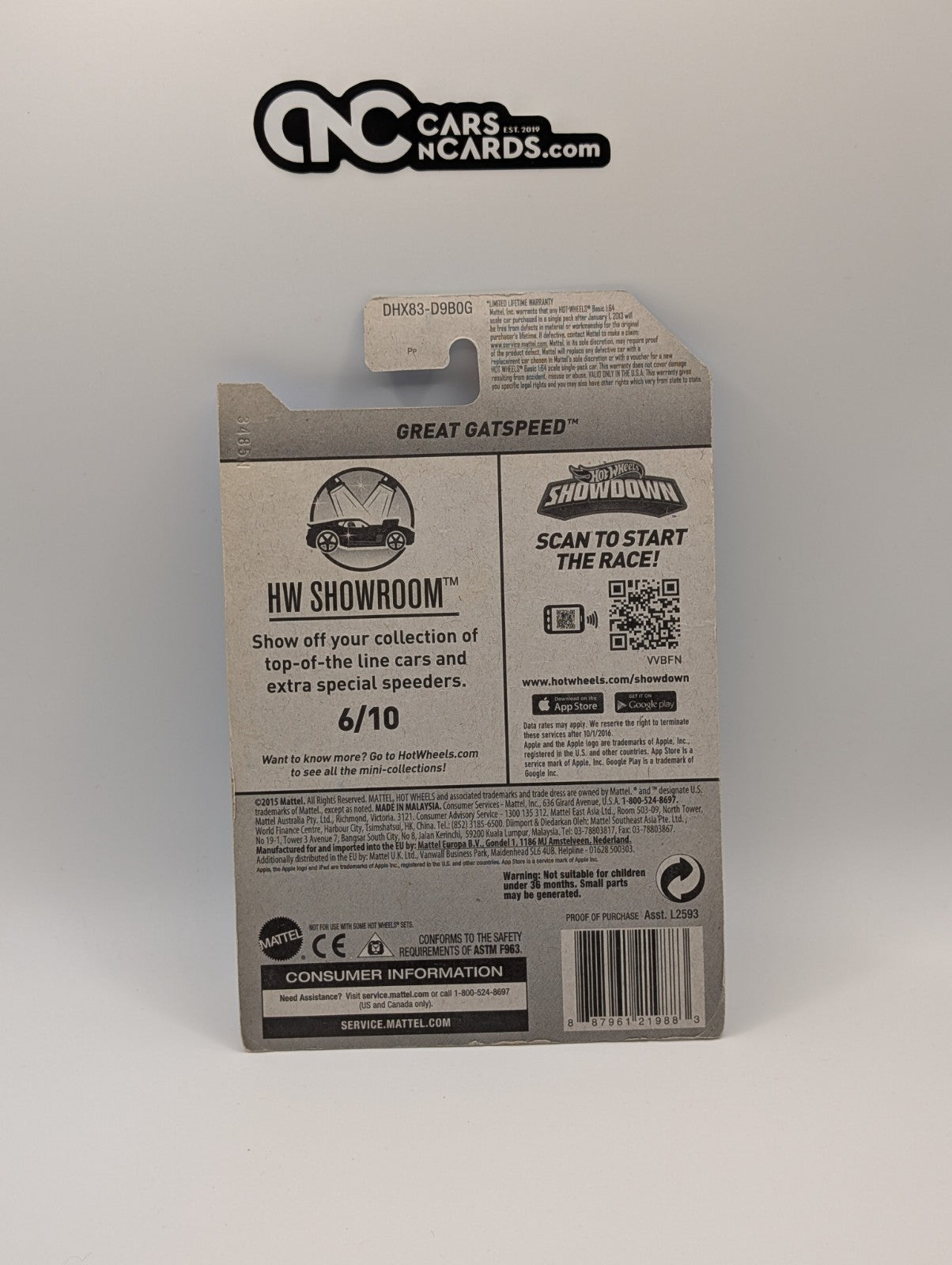 Hot Wheels Great Gatspeed HW Showroom 6/10 Zamac 116/250 (Soft Corners)