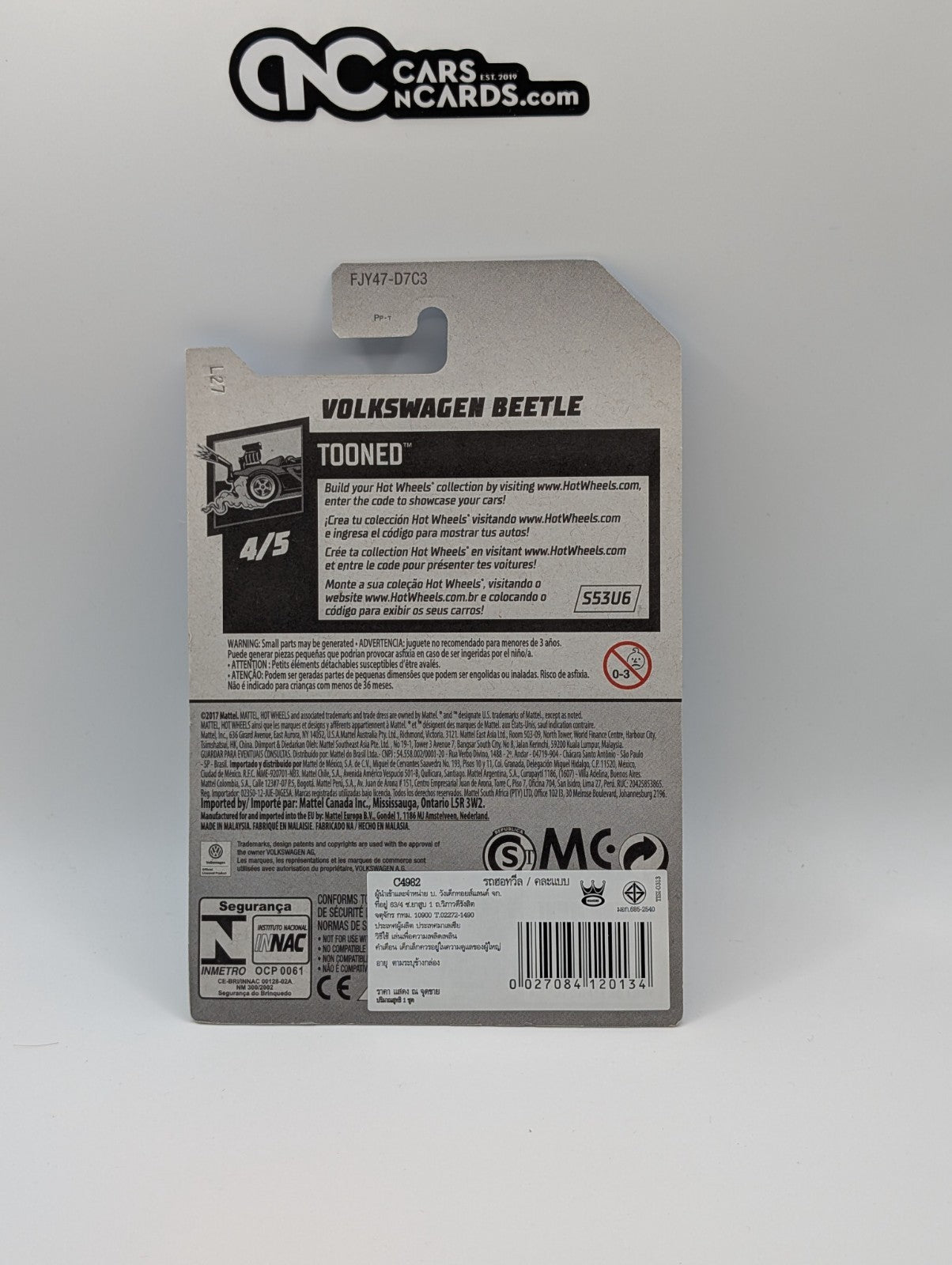 Hot Wheels Volkswagen Beetle Tooned 4/5 Blue 347/365