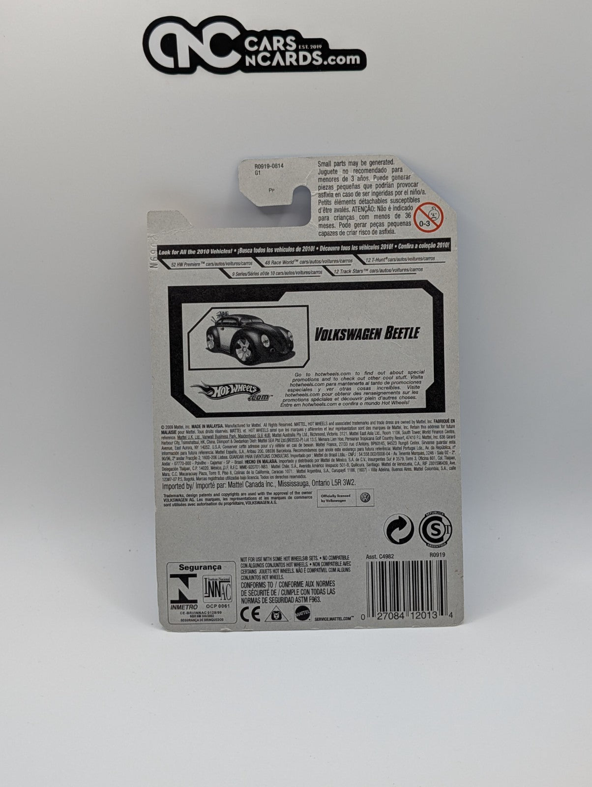 2010 Hot Wheels Premiere 04/52 Volkswagen Beetle Blue 004/214 (Card Crease)