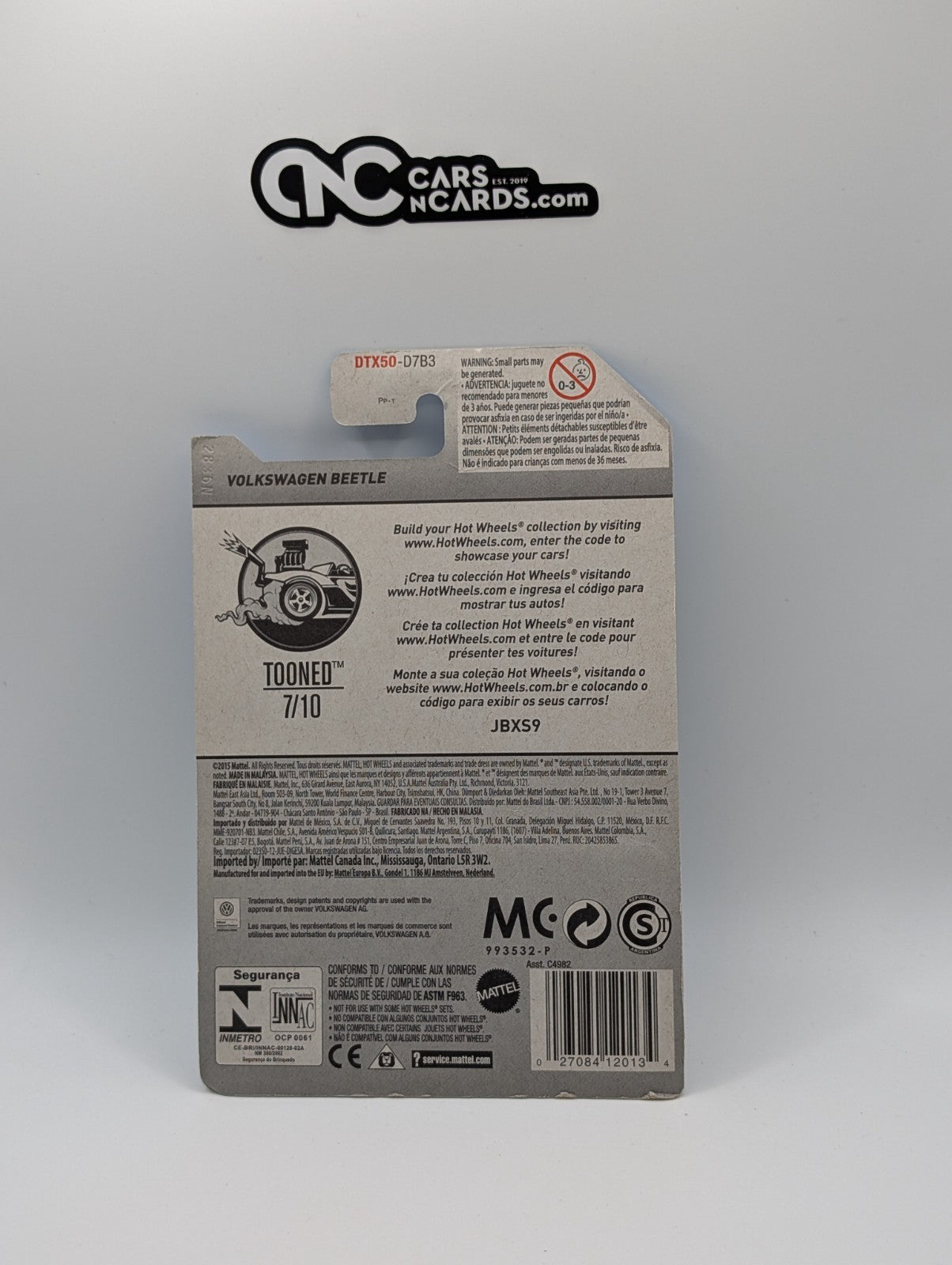 Hot Wheels Tooned 7/10 Volkswagen Beetle Blue 74/365 (Soft Corners)