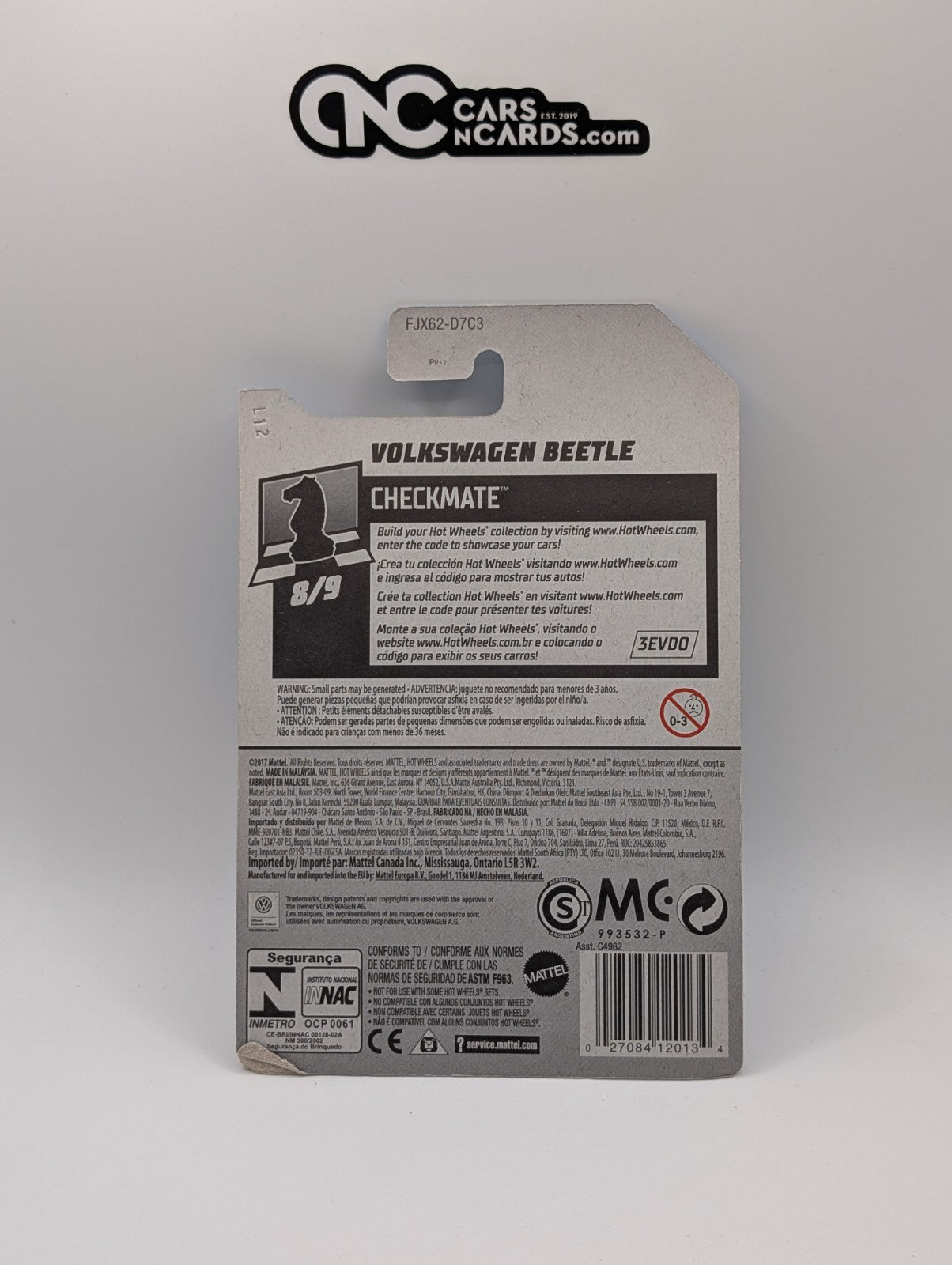 2018 Hot Wheels Checkmate 8/9 Volkswagen Beetle 262/365