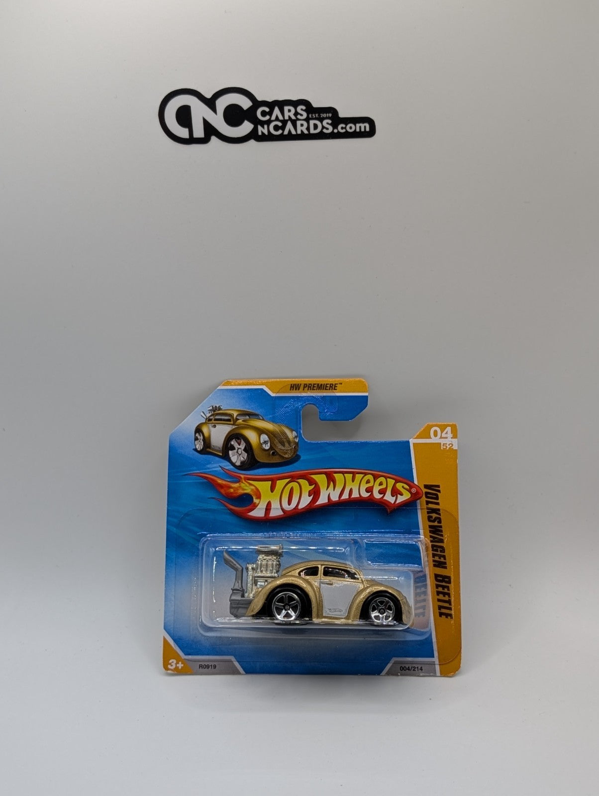 Hot Wheels HW Premiere 4/52 Volkswagen Beetle Gold Short Card 004/214