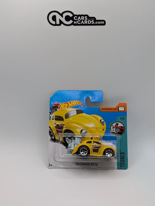 Hot Wheels Tooned 7/10 Volkswagen Beetle Yellow Short Card 172/365