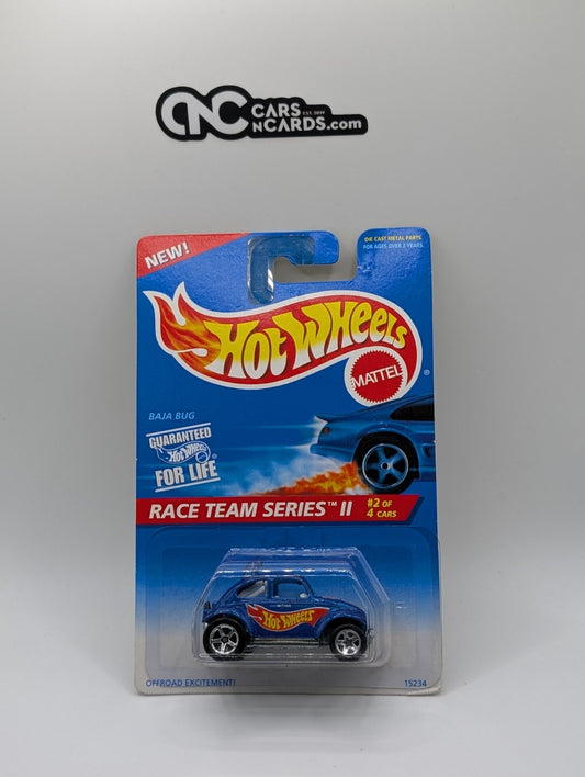 Hot Wheels Race Team Series II 2/4 Baja Bug Blue Collector 393 (Card Damage)