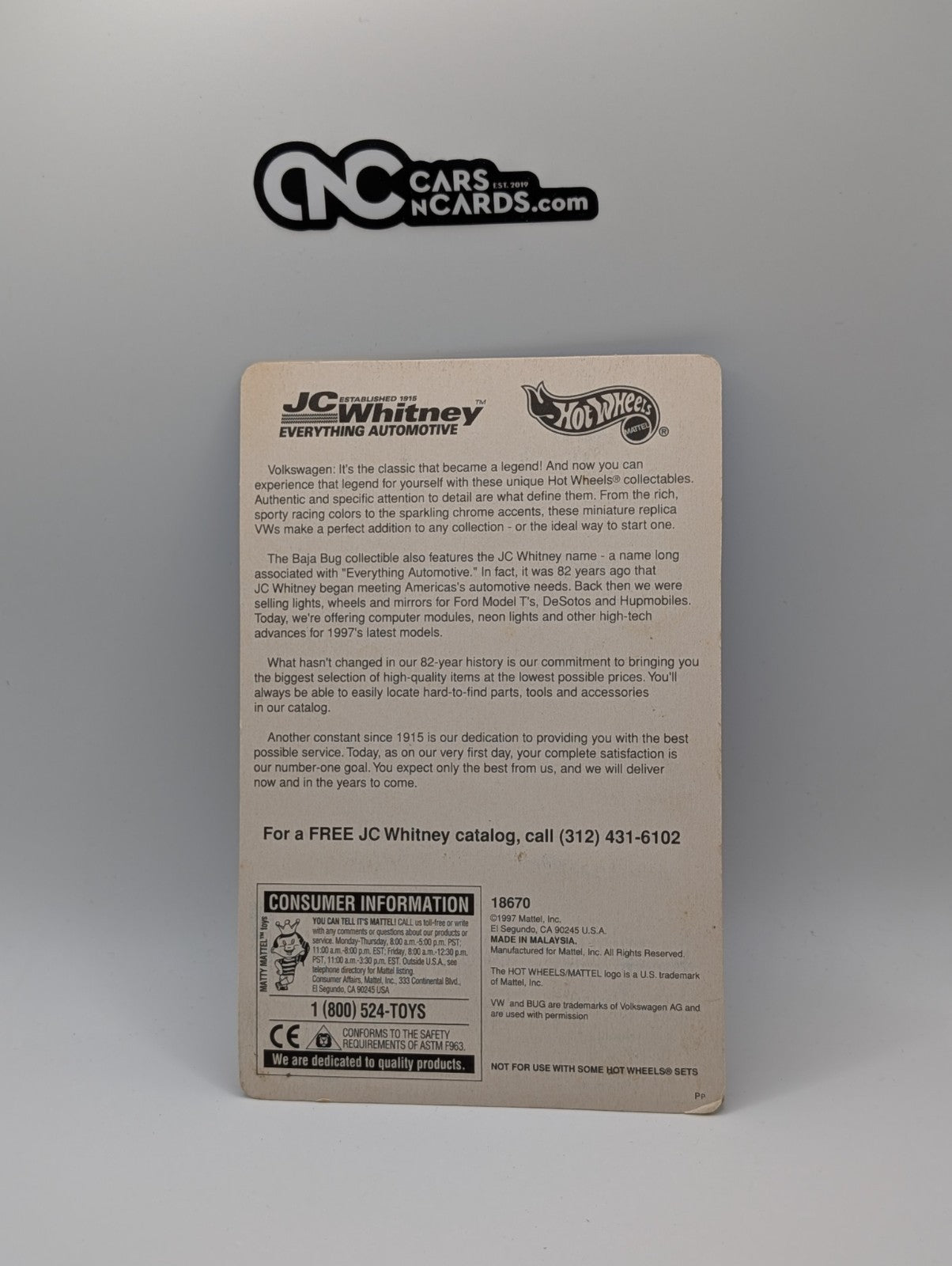 1997 Hot Wheels JC Whitney VW Baja Bug Special Edition #18670