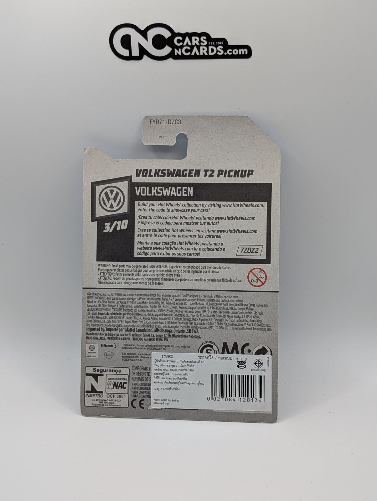 Hot Wheels Volkswagen 3/10 Volkswagen T2 Pickup 96/250