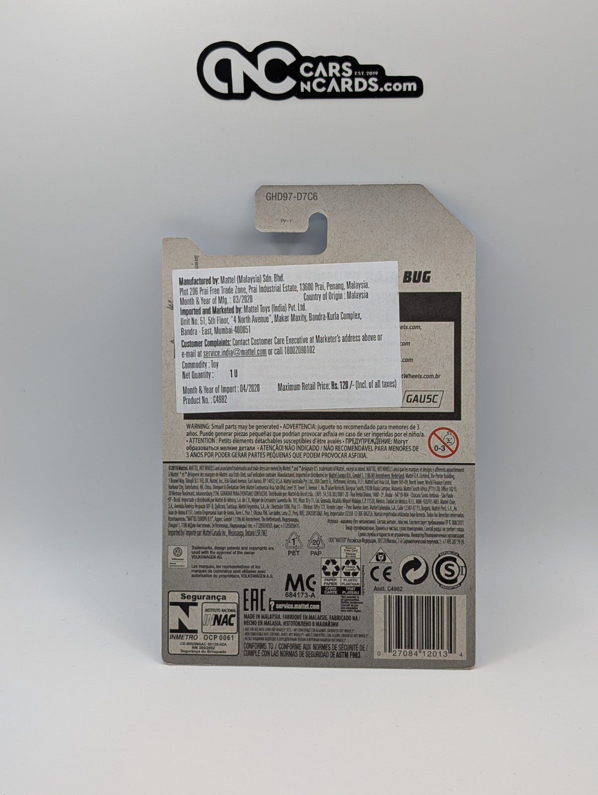 Hot Wheels Tooned 3/10 '70 Volkswagen Baja Bug Red 126/250