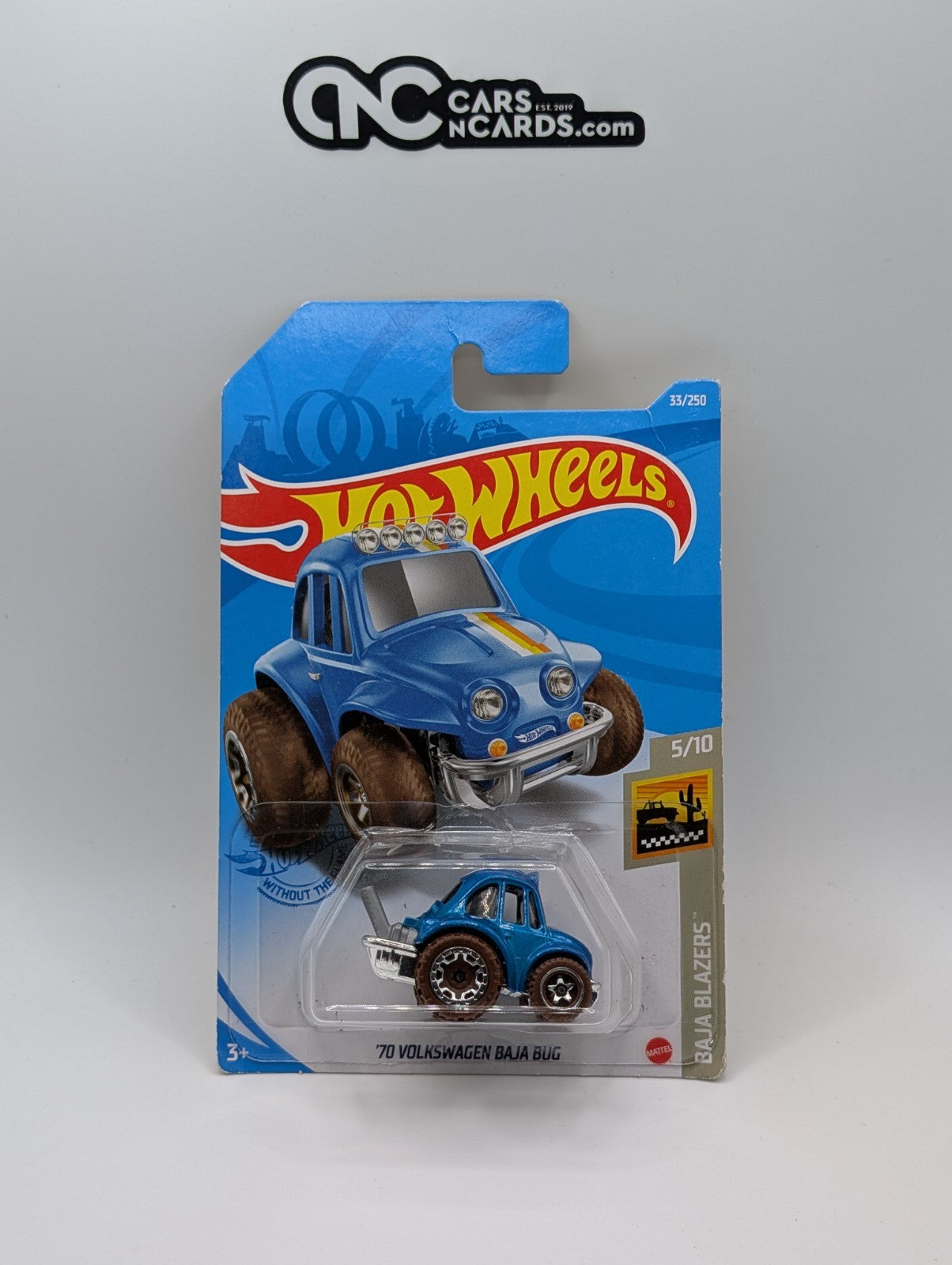Hot Wheels Baja Blazers 5/10 '70 Volkswagen Baja Bug Blue 33/250 (Card Crease)