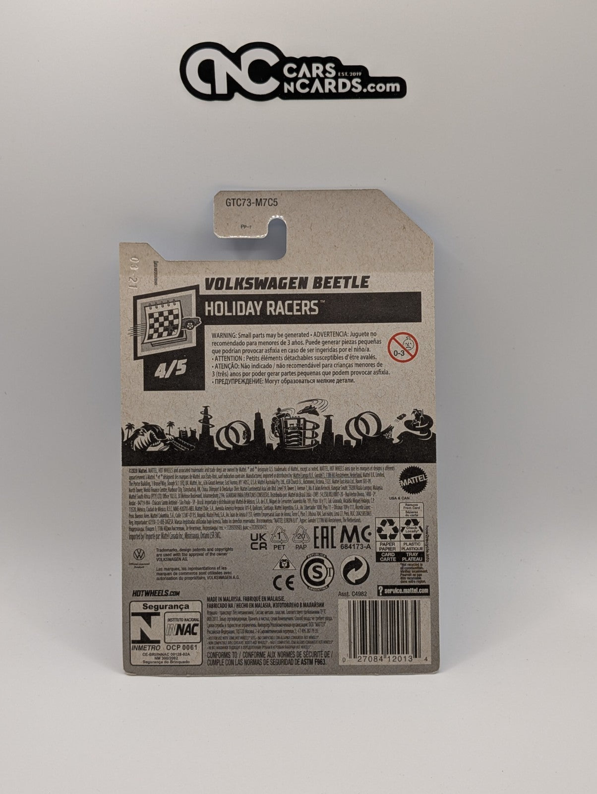 2021 Hot Wheels Holiday Racers 4/5 Volkswagen Beetle White 96/250