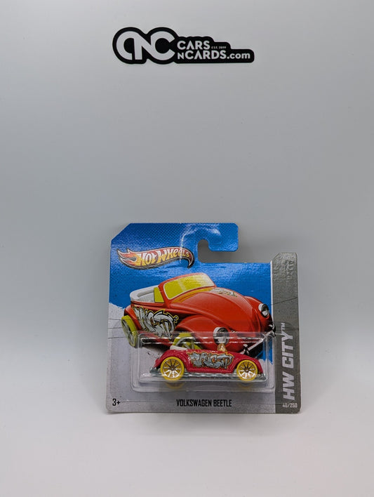 2013 Hot Wheels HW City Volkswagen Beetle Red 40/250 Short Card