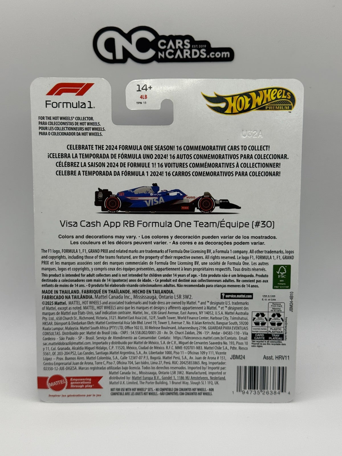 2025 Hot Wheels Premium F1 Formula 1 2024 Visa Cash App RB Formula One Team #30