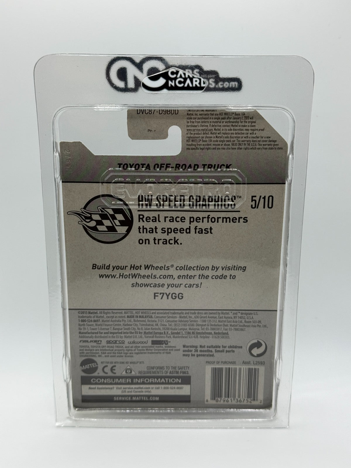 2017 Hot Wheels Toyota Off-Road Truck Super Treasure Hunt Falken With Protector