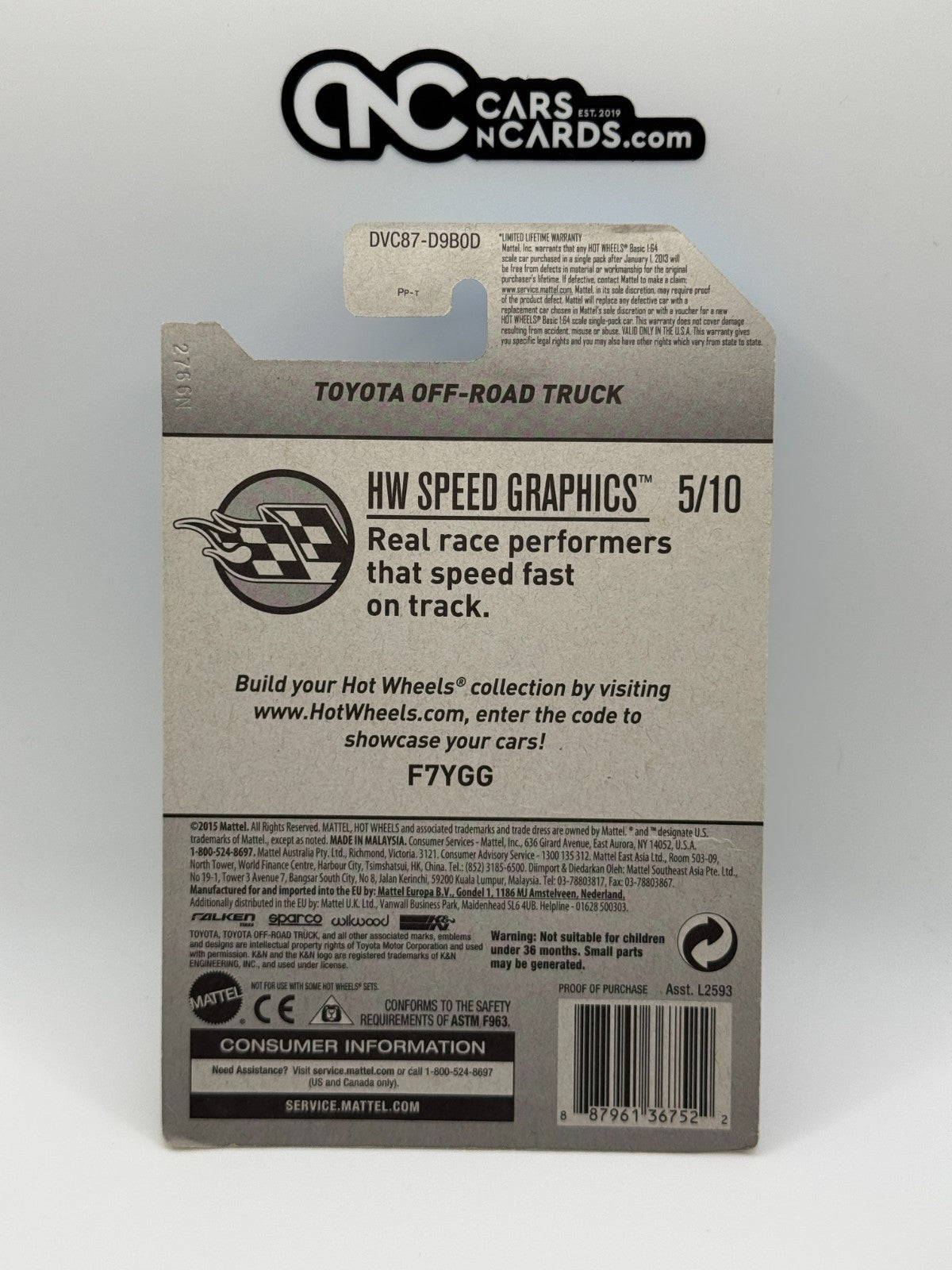 2017 Hot Wheels Toyota Off-Road Truck Super Treasure Hunt Falken With Protector