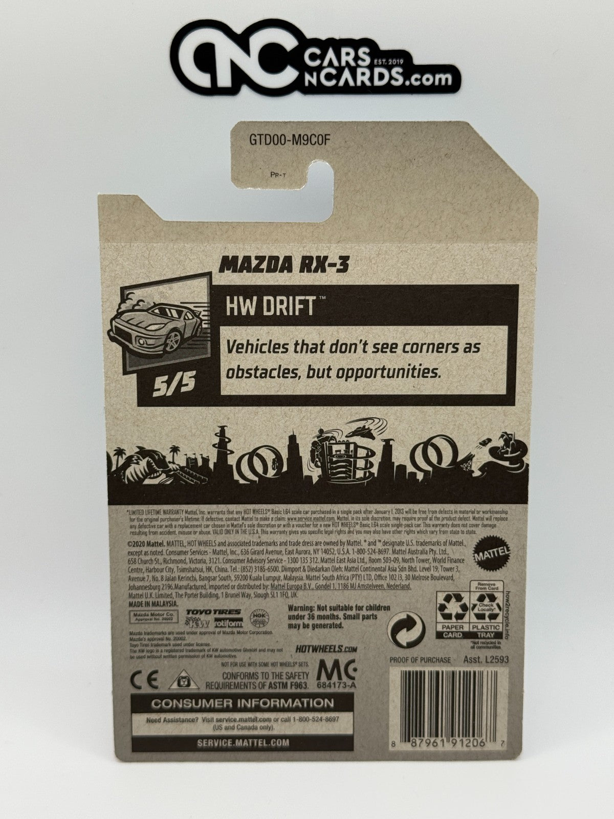 2021 Hot Wheels HW Drift 5/5 Mazda RX-3 MadMike Super Treasure Hunt W/Protector