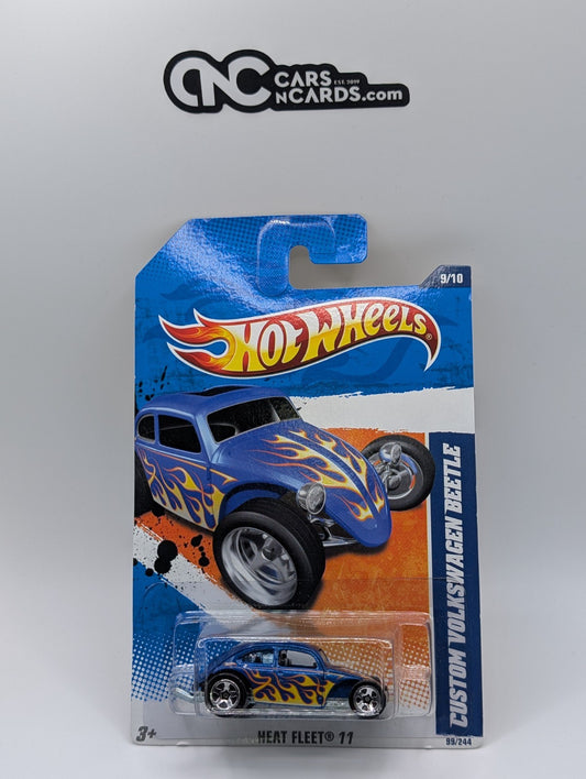 2011 Hot Wheels Heat Fleet 9/10 Custom Volkswagen Beetle Blue 99/244