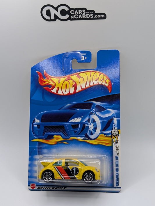 2002 Hot Wheels First Editions Volkswagen New Beetle Cup Yellow 33/42