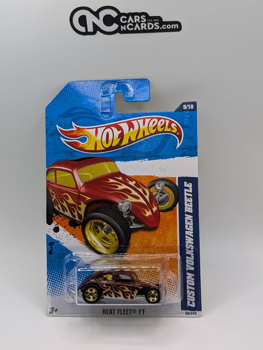 2011 Hot Wheels Heat Fleet 9/10 Custom Volkswagen Beetle Red 99/244