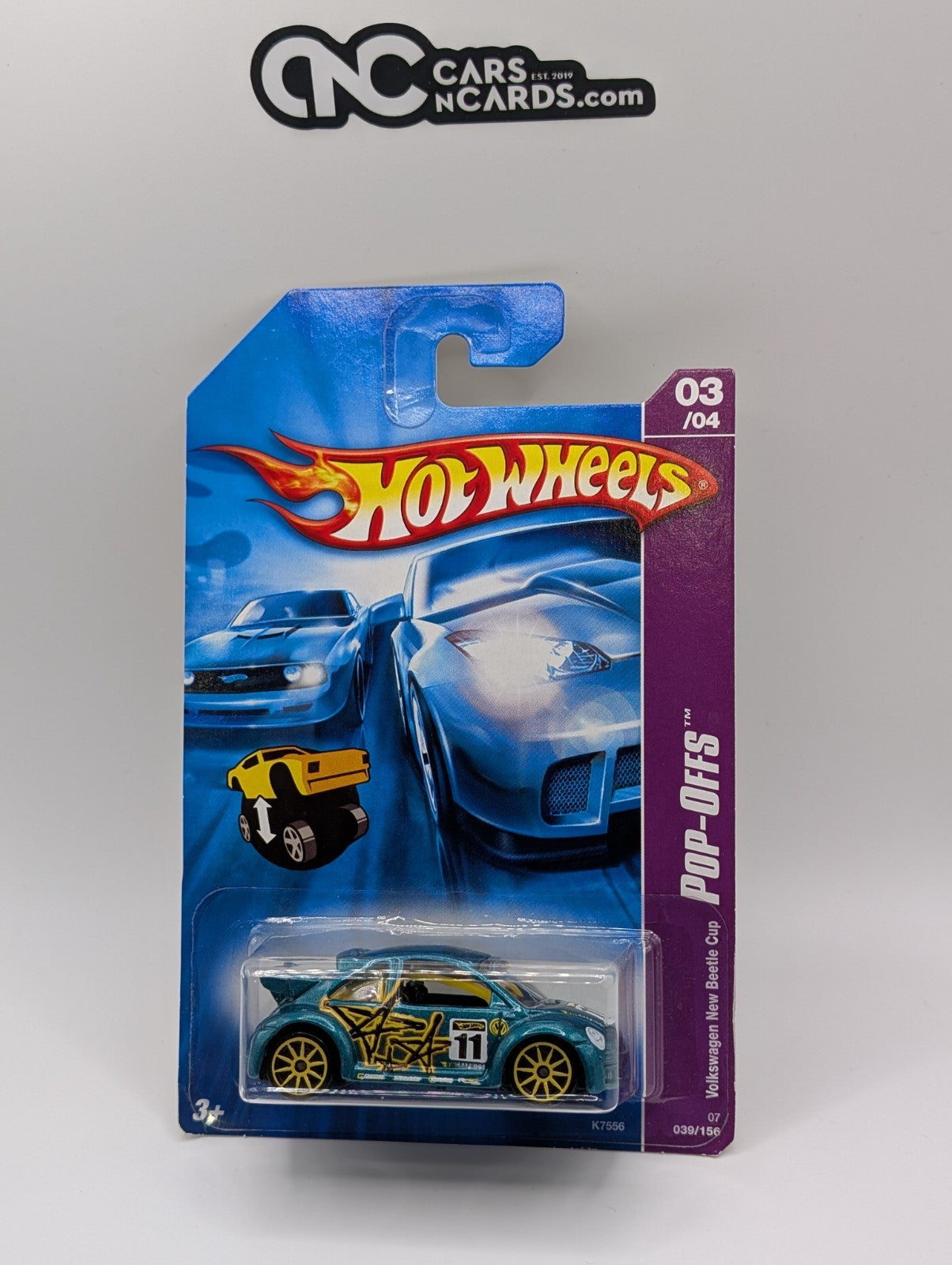 2007 Hot Wheels Pop-Offs 3/4 Volkswagen New Battle Cup Teal 39/180