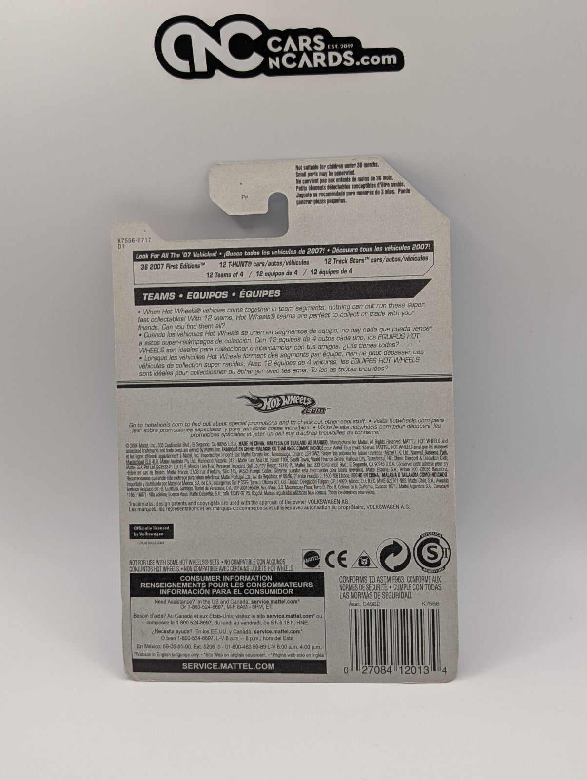 2007 Hot Wheels Pop-Offs 3/4 Volkswagen New Battle Cup Teal 39/180