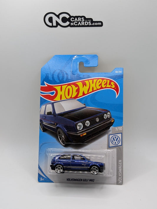 2019 Hot Wheels Volkswagen 7/10 Volkswagen Golf MK2 Blue 68/250