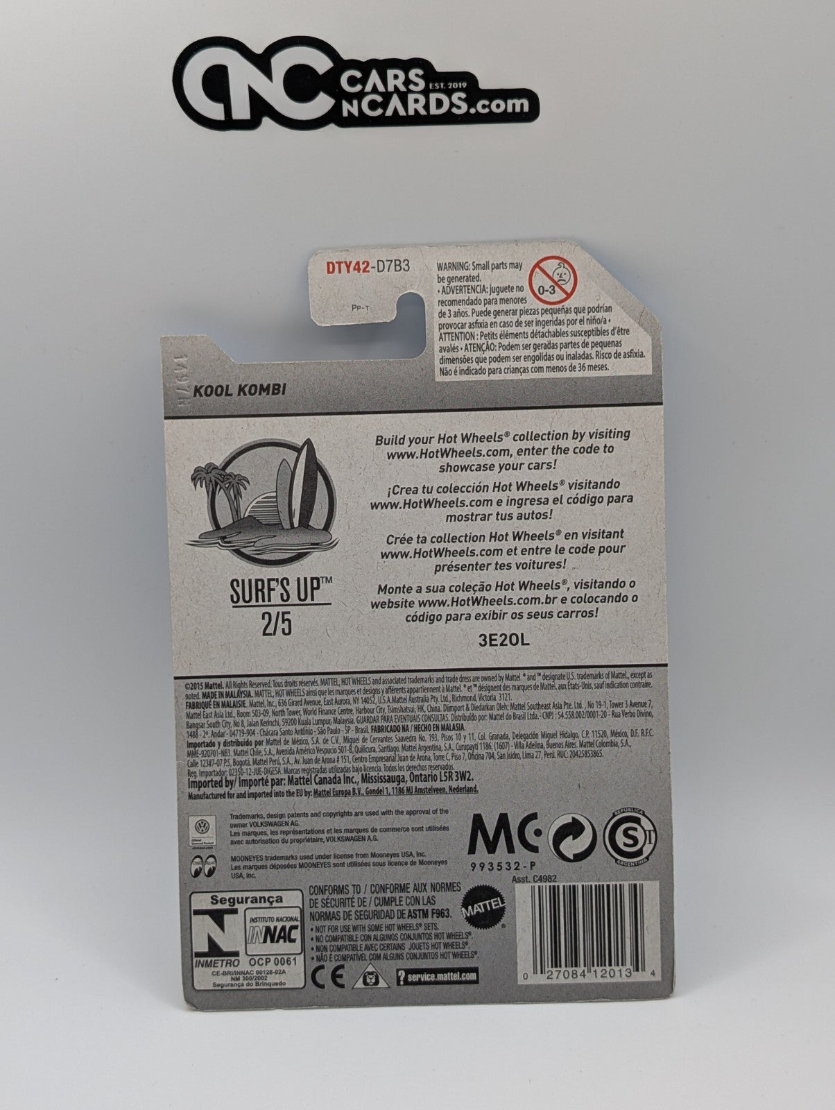 2017 Hot Wheels Surf's Up 2/5 Volkswagen Kool Kombi Black 302/365
