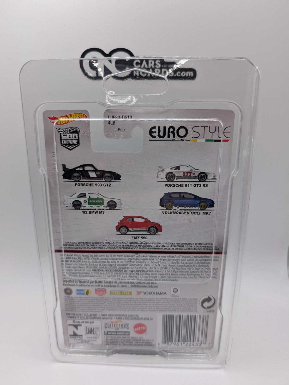 2016 Hot Wheels Car Culture Euro Style 4/5 Volkswagen Golf MK7 Blue W/ Protector