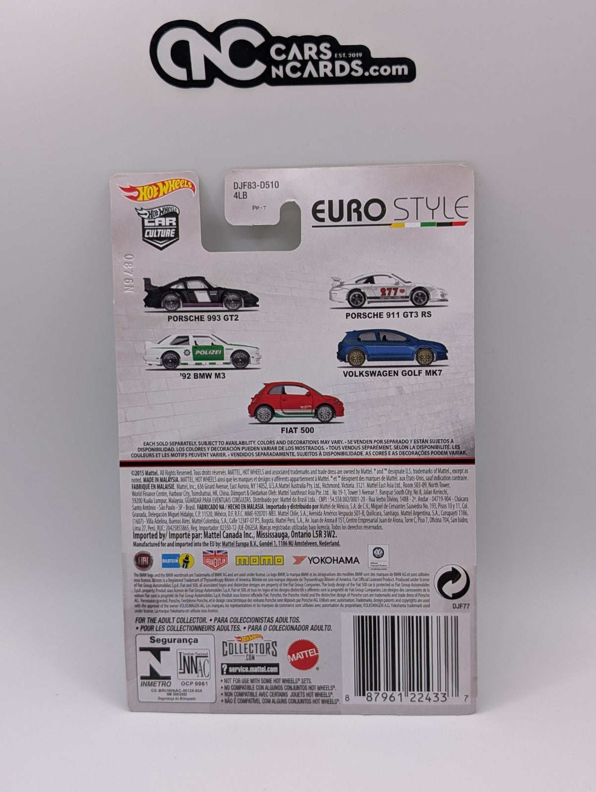 2016 Hot Wheels Car Culture Euro Style 4/5 Volkswagen Golf MK7 Blue W/ Protector