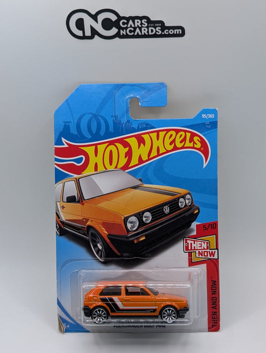2018 Hot Wheels Then And Now Volkswagen Golf MK2 Orange 93/365 (Soft Corners)
