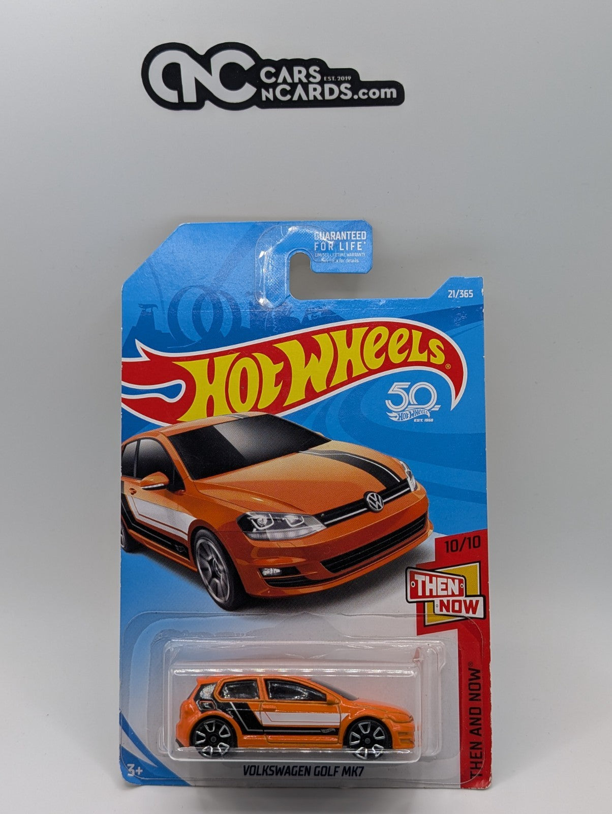 2018 Hot Wheels Then And Now Volkswagen Golf MK7 Orange 21/365 (Cracked Blister)