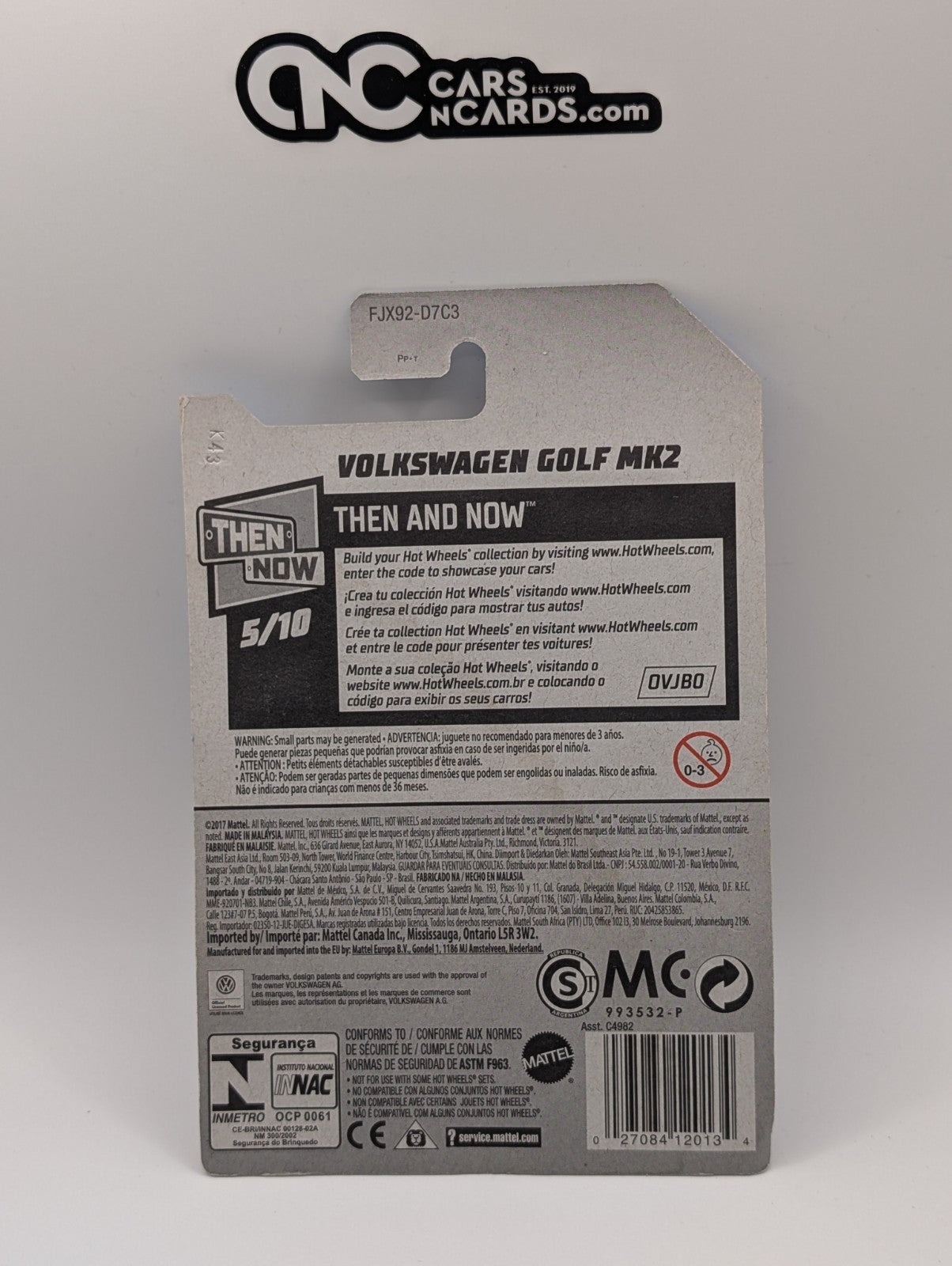 2018 Hot Wheels Then And Now Volkswagen Golf MK2 Orange 93/365 (Soft Corners)