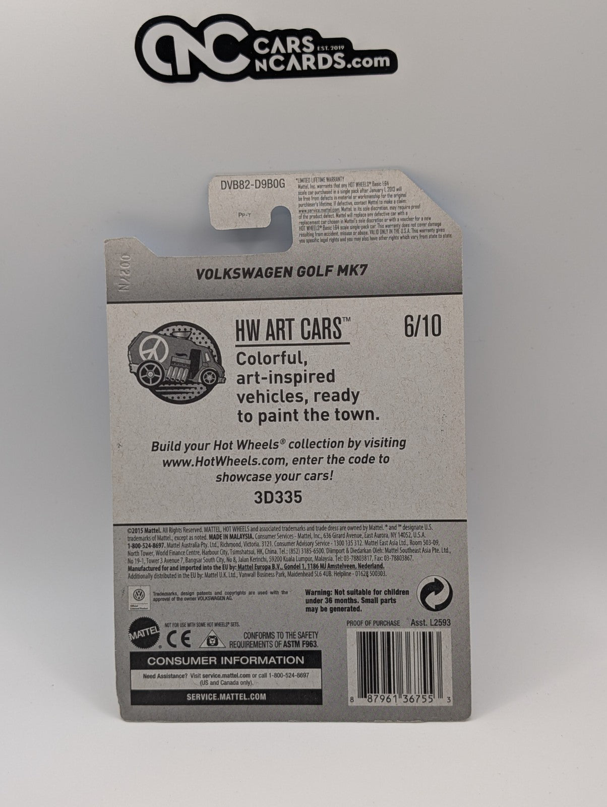 2017 Hot Wheels HW Art Cars 6/10 Volkswagen Golf MK7 Pink 111/365