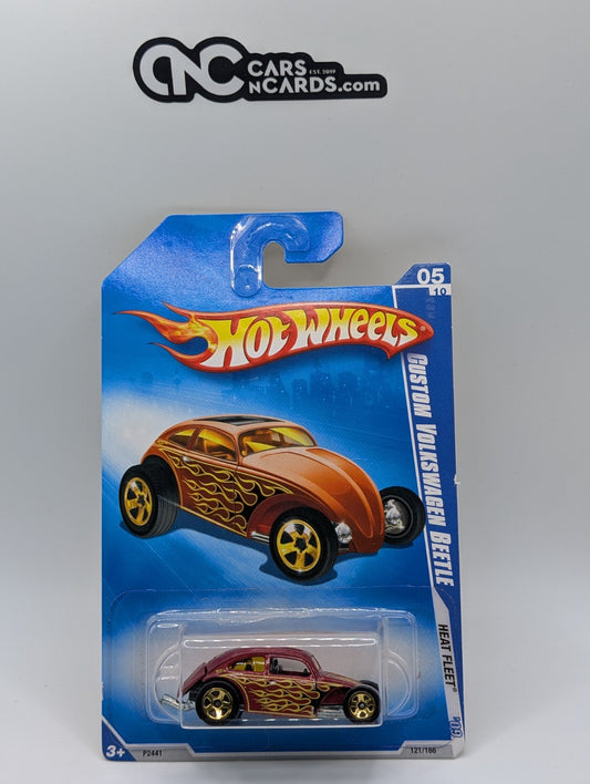 2009 Hot Wheels Heat 5/10 Fleet Custom Volkswagen Beetle Red 121/190