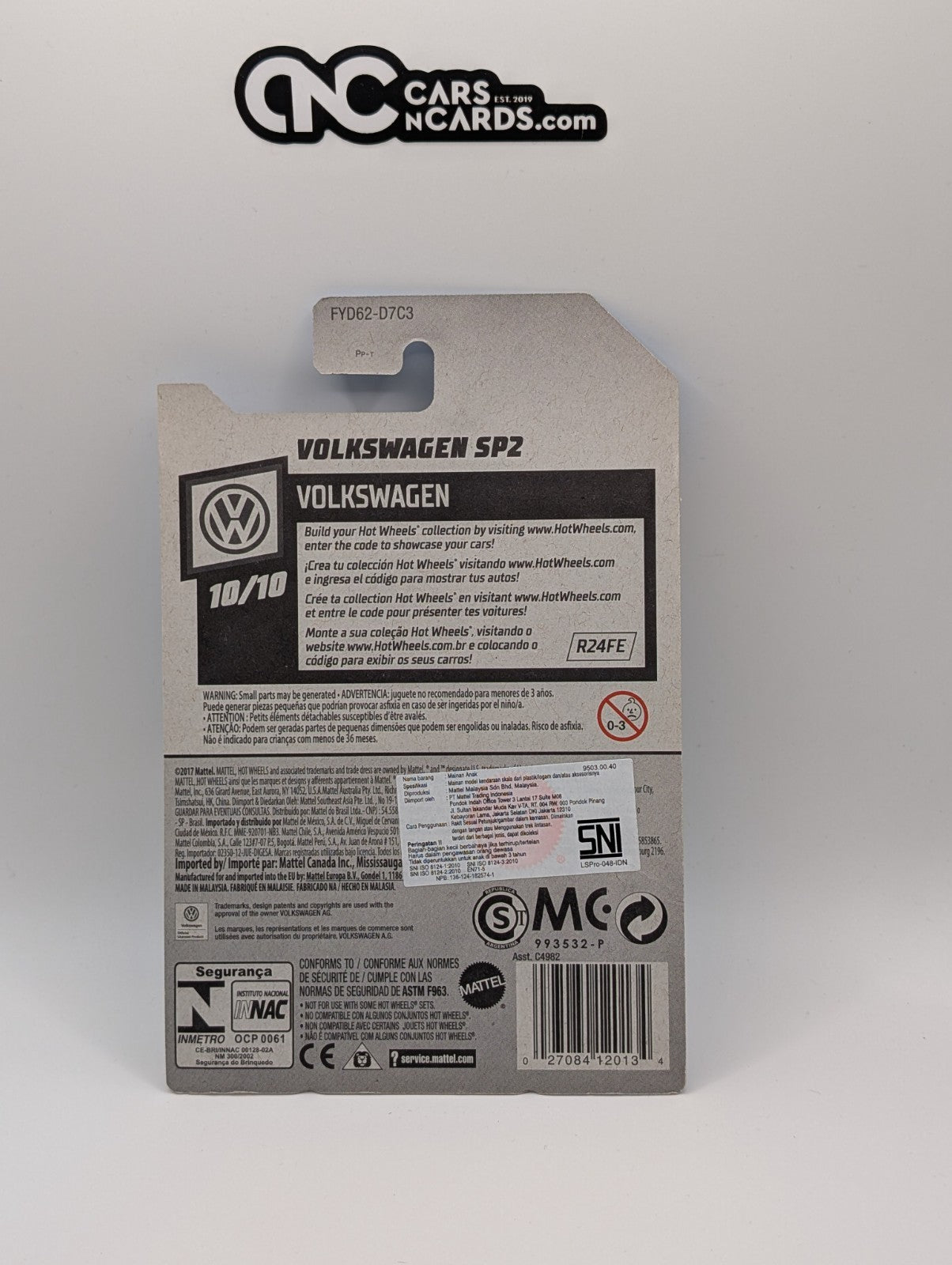 2019 Hot Wheels Volkswagen 10/10 Volkswagen SP2 Yellow 119/250