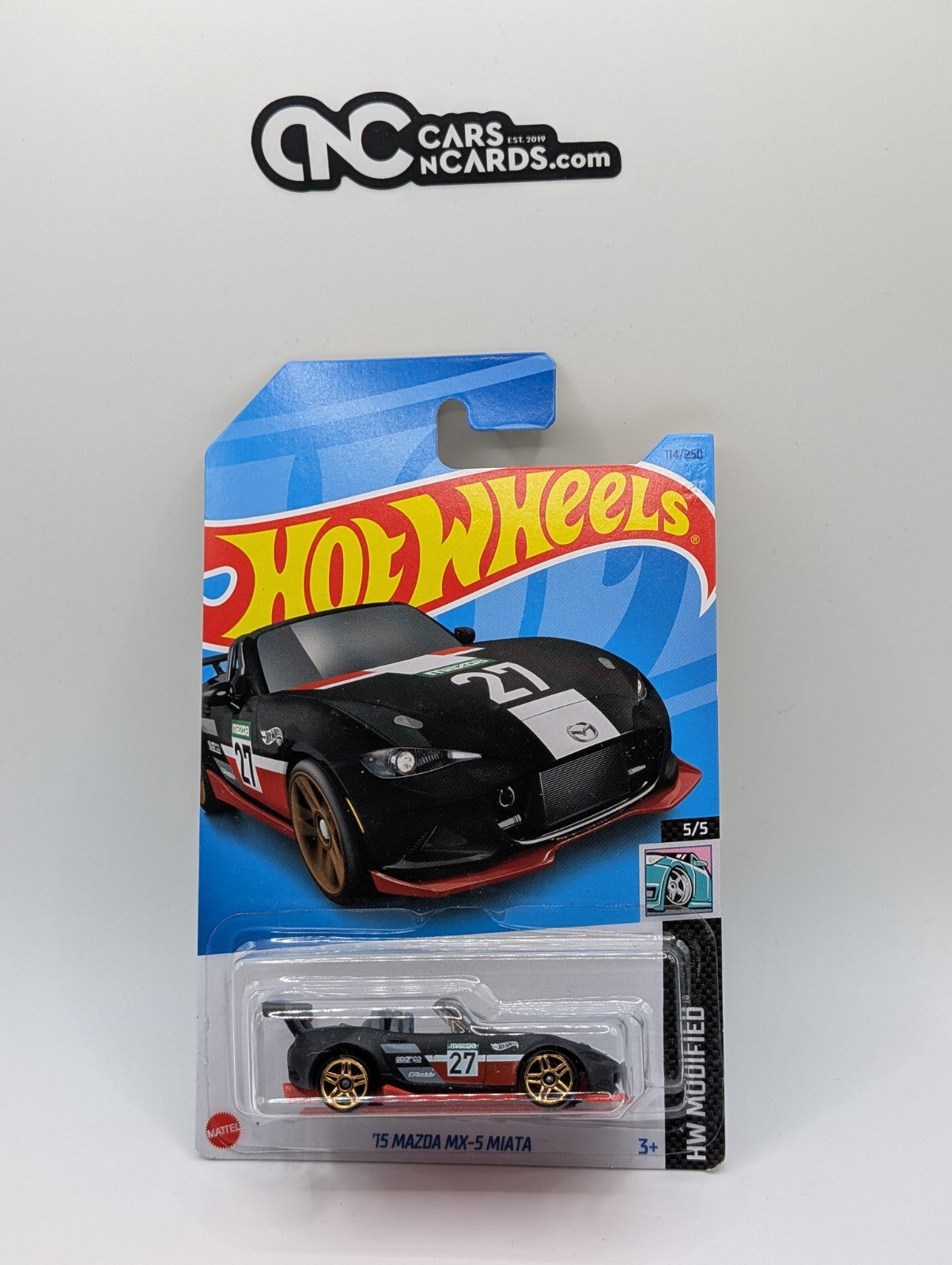 2023 Hot Wheels HW Modified 5/5 '15 Mazda MX-5 Miata Black 114/250